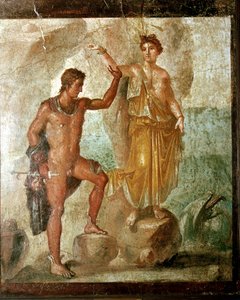 Römisches Wandgemälde von Perseus, der Andromeda befreit, Haus der Dioskuren, Pompeji, Italien von Unbekannt