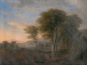Romantische Landschaft mit Baum im Hintergrund