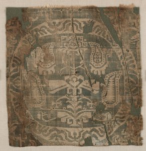 Rundel mit eckigem Palmettenbaum, von einer Tunika, 650-850