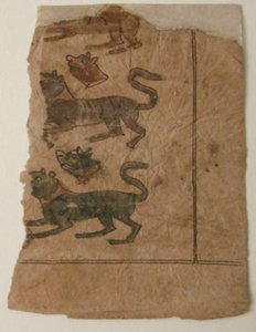 Reihen von Tieren, die sich mit abgeschnittenen Köpfen abwechseln, Folio aus einem Manuskript von Unbekannt