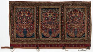Königliches Rundzelt für Muhammad Shah, Wandpaneel mit drei Tafeln, 1834-1848