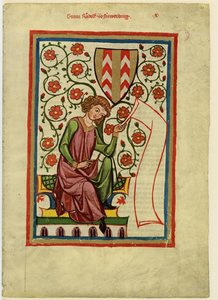 Rudolf II. von Fenis aus dem Codex Manesse, zwischen 1305 und 1340