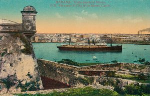 SS Havana und Stadt von der Morro-Burg, Havanna, Kuba, um 1910 von Unbekannt