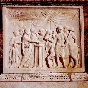 Opfer eines Ochsen, Tempel des Vespasian, Pompeji, Italien, 1. Jahrhundert von Unbekannt