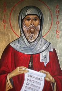 Heiliger Antonius. Orthodoxe Kirche Saint-Antoine-le-Grand, Saint-Laurent-en-Royans, Frankreich