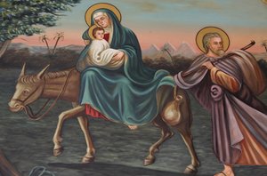 Koptische Kunst in der St.-Antonius-Kirche: Flucht nach Ägypten, Jerusalem, Israel von Unbekannt
