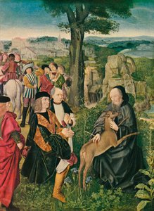 Heiliger Ägidius und der Hirsch, um 1500 von Unbekannt