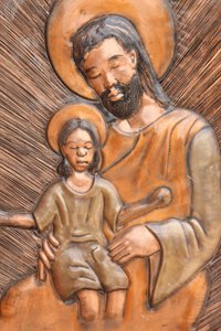 Statue von Heiligem Josef und Jesus, Brazzaville, Kongo