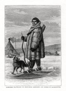 Samojede auf Schneeschuhen unterwegs, Russland, 1877 von Unbekannt