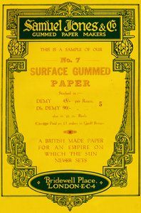 Werbung für Samuel Jones & Company Gummipapierhersteller, 1919 von Unbekannt