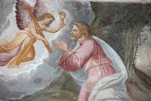 San Jeronimo Kirche. Jesus betet im Garten Gethsemane am Ölberg, Madrid, Spanien von Unbekannt