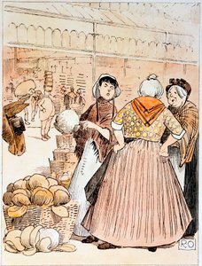 Szene auf dem Obst- und Gemüsemarkt Covent Garden, London, frühes 20. Jahrhundert