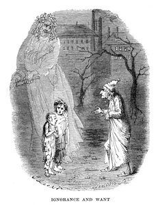 Szene aus Ein Weihnachtslied von Charles Dickens, 1843
