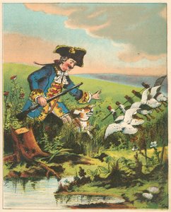 Szene aus Die Abenteuer des Baron Münchhausen von Rudolph Erich Raspe, ca. 1850 von Unbekannt