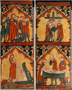 Szenen aus dem Leben Christi: Verhaftung Christi, Christus in der Vorhölle, Abstieg vom Kreuz, 13. Jahrhundert
