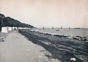 Meeresblick - Der Badestrand und die Hängebrücke, 1895