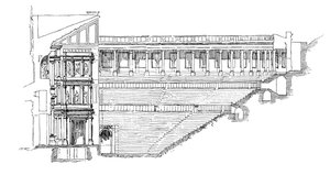 Abschnitt des gallorömischen Theaters in Orange, Provence, Frankreich, 1895 von Unbekannt