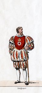 Sergeant, Kostümentwurf für Shakespeares Stück, Heinrich VIII., 19. Jahrhundert