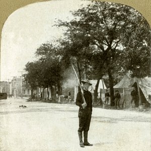 Siebtes Regiment National Guards...lagerte auf dem Lincoln Square, Oakland, Kalifornien, 1906