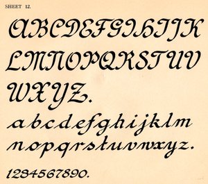 Blatt 12, aus einem Portfolio von Alphabeten
