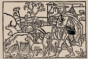 Hirte. Aus Speculum Vitae Humanae von Rodericus Zamorensis, 1479