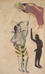 Shiva trägt den Körper seiner Sati, 1800er Jahre