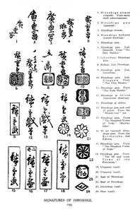 Signaturen von Hiroshige