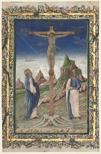Einzelblatt aus einem Messbuch: Die Kreuzigung, späte 1400er