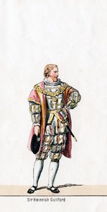 Sir Henry Guildford, Kostümentwurf für Shakespeares Stück, Heinrich VIII., 19. Jahrhundert von Unbekannt