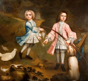 Sir Lister und Sir Charles Holte als Jungen, 1750