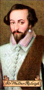Sir Walter Raleigh, aus einer Serie von Zigarettenkarten