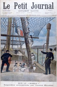 Sechsmonatige Inspektion durch Admiral Roustan an Bord der Borda, 1902 von Unbekannt