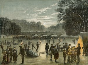 Schlittschuhlaufen auf der Serpentine im Hyde Park, London, ca. 1850 von Unbekannt
