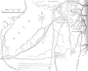 Skizzenkarte von Sekukunis Land, um 1880
