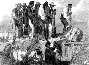 Sklavenarbeit zur Verstärkung der Befestigungen von Savannah, Georgia, Amerikanischer Bürgerkrieg, 1863 von Unbekannt