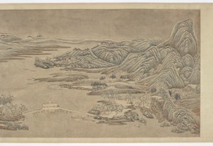 Schneeräumung auf Bergen und Flüssen, nach Wang Wei, 16.-17. Jahrhundert