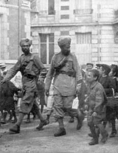 Soldaten der britischen indischen Armee, Frankreich, um 1915