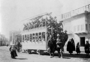 Soldaten des East Surrey Regiments in Kazimain, auf dem Weg nach Bagdad, Irak, 1917-1919