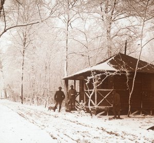 Soldaten im Schnee, Marquenterre, Nordfrankreich, ca. 1914-ca. 1918 von Unbekannt
