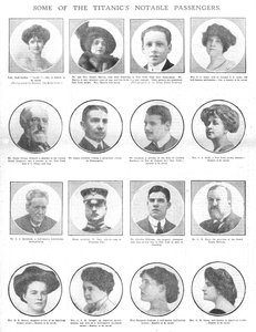 Einige der bemerkenswerten Passagiere der Titanic, 20. April 1912