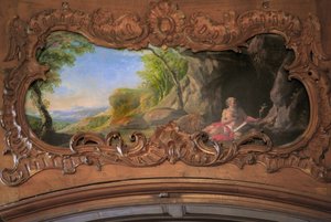 Somme, Zisterzienserabtei von Valloires aus dem 12. Jahrhundert, wieder aufgebaut im 17. Jahrhundert, Gemälde, das François Boucher zugeschrieben wird, in der Sakristei der Abtei von Unbekannt