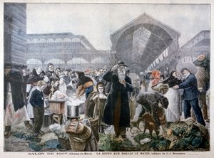 Suppenstand auf dem Les Halles Markt am Morgen, 1897