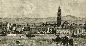 Spalatro, vom Hafen aus, 1890