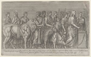 Speculum Romanae Magnificentiae: Opfer auf dem Campus Martius, 16. Jahrhundert
