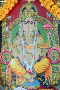 Sri Thenday Yutthapani Tempel. Ganesh. Malerei. Ho Chi Minh Stadt, Vietnam von Unbekannt