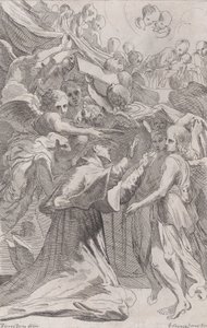 St. Carlo Borromeo umgeben von Engeln von Unbekannt