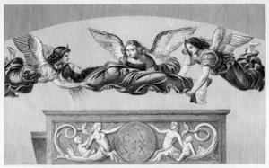 Die heilige Katharina wird von Engeln zu ihrem Grab getragen, 1520-1523, 1870 von Unbekannt