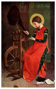 St. Elisabeth von Ungarn spinnt Wolle für die Armen, 1901 von Unbekannt