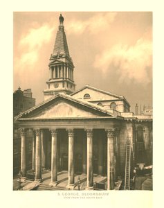 St. George, Bloomsbury, Ansicht von Südosten, Mitte bis Ende des 19. Jahrhunderts