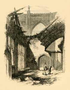 St. Stephens Kapelle - Innenansicht nach dem Brand, 1881 von Unbekannt
